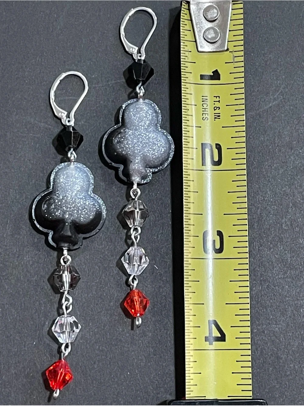 Twisted Wonderland Inspired Groovy Candy Earrings Trey Clover (Nightmare Suit)